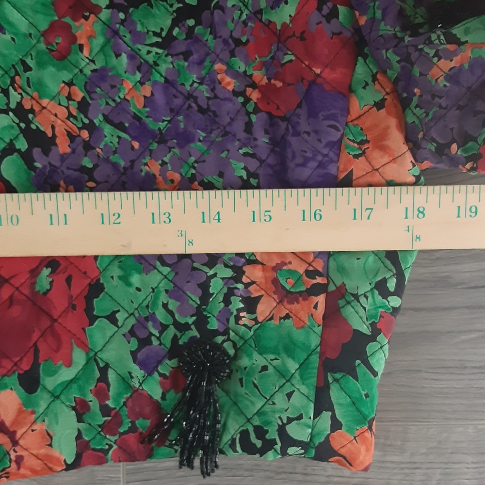 VTG Emanuel Ungaro Parallele Paris Vintage Floral Quilted Cropped Beaded Jacket - Picture 7 of 13
